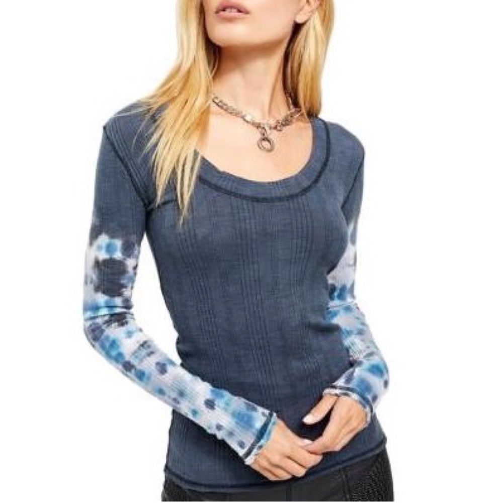 💫Free People | Black Combo Long sleeve T-Shirt
